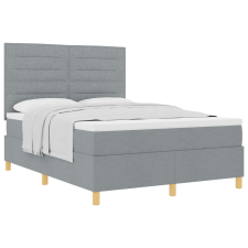 vidaXL Boxspring Ágy Matraccal Világosszürke 140x200 cm Szövet (3339546) ágy és ágykellék