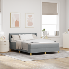 vidaXL Boxspring ágy matraccal világosszürke 160x200 cm szövet ágy és ágykellék