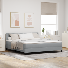 vidaXL Boxspring ágy matraccal, világosszürke, 180x200 cm, szövet ágy és ágykellék