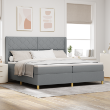 vidaXL Boxspring Ágy Matraccal Világosszürke 200x200 cm Szövet ágy és ágykellék