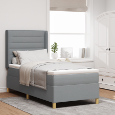 vidaXL Boxspring Ágy Matraccal Világosszürke 80x200 cm Szövet ágy és ágykellék