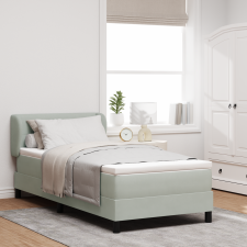 vidaXL Boxspring Ágy Matraccal Világosszürke 90x200 cm - Bársonyos ágy és ágykellék
