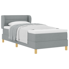 vidaXL Boxspring Ágy Matraccal Világosszürke 90x200 cm Szövet (3340129) ágy és ágykellék