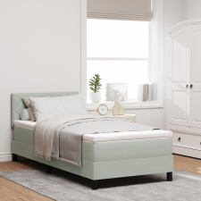 vidaXL Boxspring Ágy Matraccal Világosszürke Egyszemélyes Bársony ágy és ágykellék