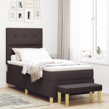 vidaXL Boxspring Ágy Matrachoz és Padhoz Sötétbarna 100x200 cm Szövet ágy és ágykellék