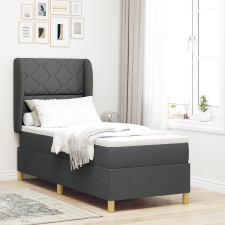 vidaXL Boxspring Ágy Matracokkal Sötét Szürke 80x200 cm Szövet ágy és ágykellék
