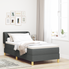 vidaXL Boxspring Ágy Matracokkal Szürke, 100x200 cm, Szövet ágy és ágykellék