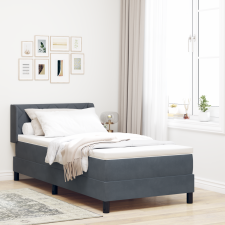 vidaXL Boxspring Ágy Matracra Sötétszürke 90x200 cm Bársony ágy és ágykellék
