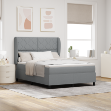 vidaXL Boxspring Ágy Matracra - Világosszürke, 140x200 cm, Kárpit ágy és ágykellék