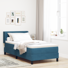 vidaXL Boxspring Ágy Matracszal Sötétkék 80x200 cm Bársony ágy és ágykellék