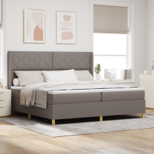vidaXL Boxspring Ágy Mattal és LED-del Taupe 200x200 cm Szövet ágy és ágykellék