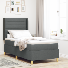 vidaXL Boxspring Ágy Mattal és LED Fekete Szürke 80x200 cm Szövet ágy és ágykellék
