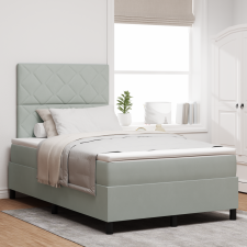 vidaXL Boxspring Ágy Mattal és LED Fénnyel Szürke 120x200 cm Bársonyos ágy és ágykellék