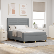 vidaXL Boxspring Ágy Mattal és LED Fény Szürke 140x200 cm Szövet ágy és ágykellék