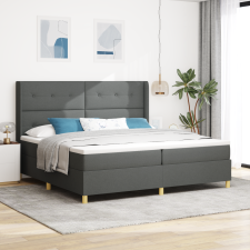 vidaXL Boxspring Ágy Mattal és LED Fényekkel Sötétszürke 200x200 cm Szövet ágy és ágykellék