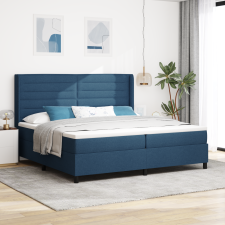 vidaXL Boxspring Ágy Mattal és LED Kék 200x200 cm Szövet ágy és ágykellék