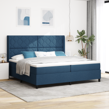 vidaXL Boxspring Ágy Mattal és LED Kéket 200x200 cm Szövet ágy és ágykellék
