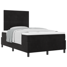 vidaXL Boxspring Ágy Mattal Fekete Kicsi Dupla Bársony (3339820) ágy és ágykellék