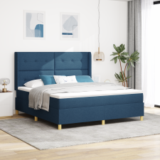vidaXL Boxspring Ágy Mattal Kék 180x200 cm Szövet ágy és ágykellék