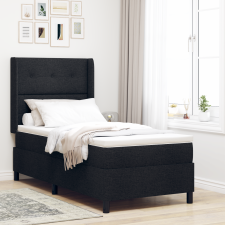 vidaXL Boxspring Ágy Mattal & LED Fekete 80x200 cm Szövet ágy és ágykellék