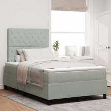 vidaXL Boxspring Ágy Mattal & LED Fény Szürke 120x200 cm Bársonyos ágy és ágykellék