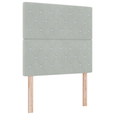 vidaXL Boxspring Ágy Mattal & LED Fény Szürke 120x200 cm Bársonyos (3343238) ágy és ágykellék