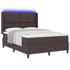 vidaXL Boxspring Ágy Mattal & LED Sötétbarna 140x200 cm Szövet (3343570) ágy és ágykellék