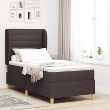 vidaXL Boxspring Ágy Mattal Sötétbarna 100x200 cm Textil ágy és ágykellék