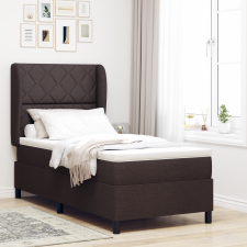 vidaXL Boxspring Ágy Mattal Sötétbarna Színben, 90x200 cm, Anyag ágy és ágykellék
