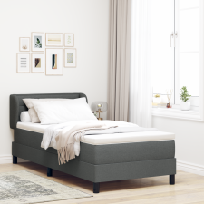 vidaXL Boxspring Ágy Mattal Sötétszürke 100x200 cm Szövet ágy és ágykellék