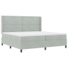 vidaXL Boxspring Ágy Mattal Világosszürke 200x200 cm Bársony