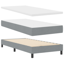 vidaXL Boxspring Ágy Mattal Világosszürke 90x200 cm Szövet (3340066) ágy és ágykellék