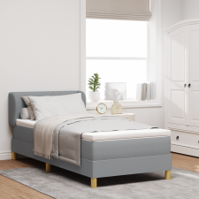 vidaXL Boxspring Ágy Mattal Világosszürke színben, 90x200 cm, Szövet ágy és ágykellék