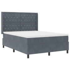 vidaXL Boxspring Ágy Mattress & LED Sötétszürke 160x200 cm Velvet (3343821) ágy és ágykellék