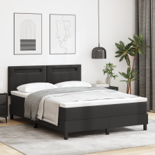 vidaXL boxspringágy matraccal fekete 160x200 cm műbőr ágy és ágykellék