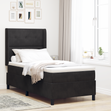 vidaXL Boxspringágy Mattal Fekete 80x200 cm Bársony ágy és ágykellék