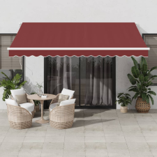vidaXL burgundi vörös kézzel kihúzható LED-es napellenző 400 x 350 cm kerti bútor