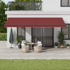 vidaXL Burgundi vörös kézzel kihúzható led-es napellenző 600 x 300 cm kerti bútor
