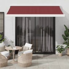 vidaXL burgundi vörös kézzel kihúzható napellenző 300 x 250 cm kerti bútor