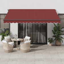 vidaXL burgundi vörös kézzel kihúzható napellenző 400 x 300 cm kerti bútor