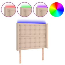 vidaXL cappuccino műbőr LED-es fejtámla 93x16x118/128 cm (3124131) ágy és ágykellék