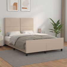 vidaXL cappuccino színű műbőr ágykeret fejtámlával 140x190 cm ágy és ágykellék