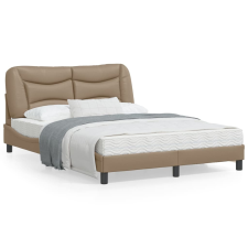 vidaXL cappuccino színű műbőr ágykeret fejtámlával 140x190 cm ágy és ágykellék
