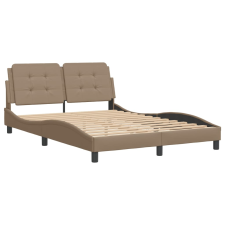 vidaXL cappuccino színű műbőr ágykeret fejtámlával 140x190 cm (3208181) ágy és ágykellék