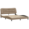 vidaXL cappuccino színű műbőr ágykeret fejtámlával 160x200 cm (3208013)