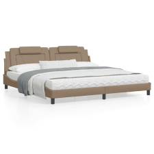 vidaXL cappuccino színű műbőr ágykeret fejtámlával 200x200 cm ágy és ágykellék