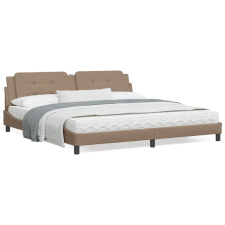 vidaXL cappuccino színű műbőr ágykeret fejtámlával 200x200 cm ágy és ágykellék