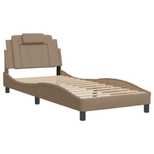 vidaXL cappuccino színű műbőr ágykeret fejtámlával 90x190 cm (3208065) ágy és ágykellék