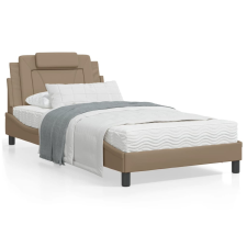 vidaXL cappuccino színű műbőr ágykeret LED-világítással 100 x 200 cm ágy és ágykellék