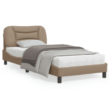vidaXL cappuccino színű műbőr ágykeret LED-világítással 80 x 200 cm ágy és ágykellék